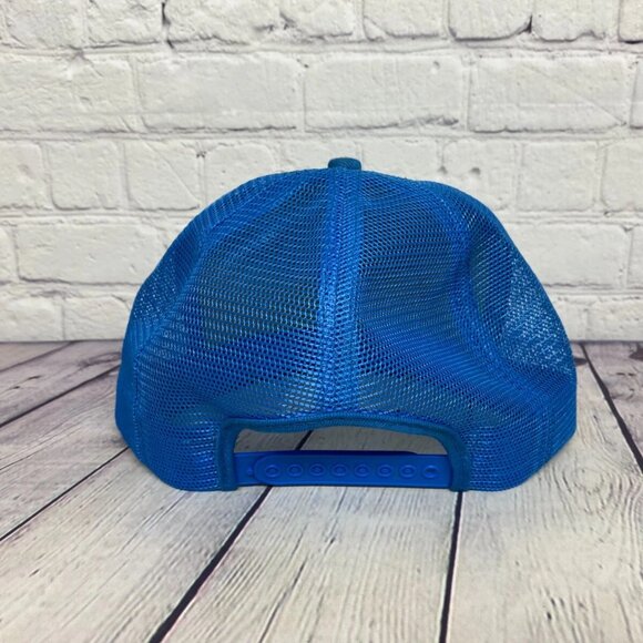 Vintage DOW Styrofoam SM Trucker Hat Mesh Cap K-Brand Sew On Patch Logo Blue - Picture 3 of 8